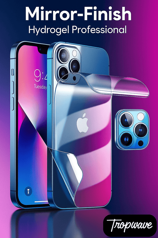 Gradient Laser Aurora Hydrogel Film For iPhone 16 15 14 13 11 12 Pro Max Mini XS XR 8 Plus Screen Protector Soft Full Back Cover - Tropwave